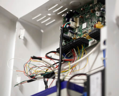 Open alarm control panel wiring during Dallas takeover