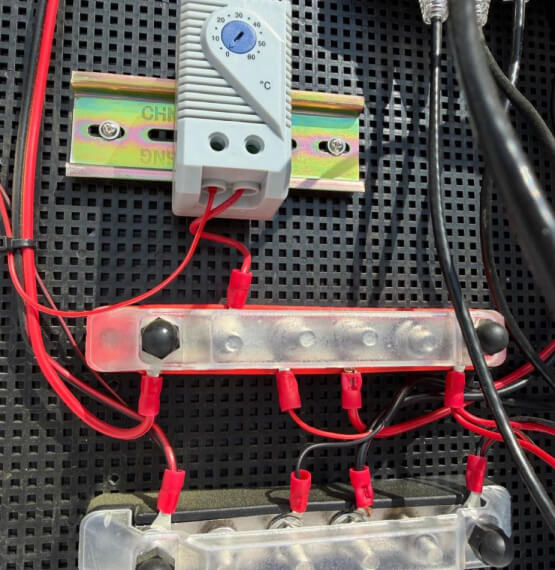 Clean wiring inside a Richardson commercial security install