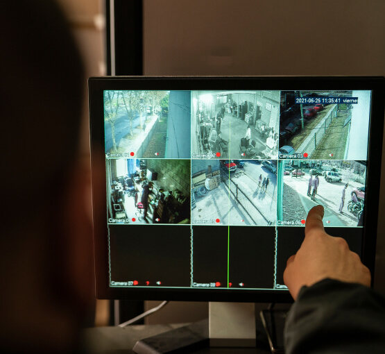 Reviewing camera footage to verify an Irving business alarm